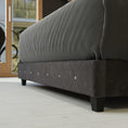 Cargar la imagen en la vista de la galería, Adana Grey Velvet Bed With Diamonds