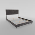 Cargar la imagen en la vista de la galería, Adana Grey Velvet Bed With Diamonds