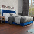 Load image into Gallery viewer, Adana Blue Velvet Bed With Diamonds