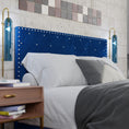 Load image into Gallery viewer, Adana Blue Velvet Bed With Diamonds