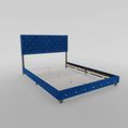 Load image into Gallery viewer, Adana Blue Velvet Bed With Diamonds