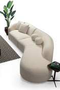 Cargar la imagen en la vista de la galería, Cloe Ivory Boucle Curved Sectional