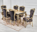 Cargar la imagen en la vista de la galería, Royal Black/Gold Dining Table With 8 Chairs