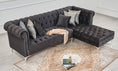 Load image into Gallery viewer, Venna Black Velvet Sectional