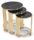 Cargar la imagen en la vista de la galería, Elite Gold Side Coffee Table 3PC