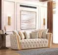 Cargar la imagen en la vista de la galería, Fanci Ivory Velvet Sofa & Loveseat