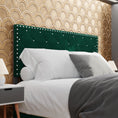 Load image into Gallery viewer, Adana Green Velvet Bed With Diamonds