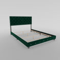 Load image into Gallery viewer, Adana Green Velvet Bed With Diamonds