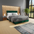 Load image into Gallery viewer, Adana Green Velvet Bed With Diamonds