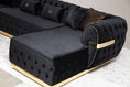 Load image into Gallery viewer, Jester Velvet Black Double Chaise Sectional