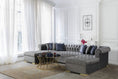 Load image into Gallery viewer, Lauren Velvet Gray Double Chaise Sectional