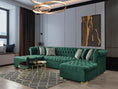 Load image into Gallery viewer, Lauren Velvet Green Double Chaise Sectional