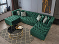Load image into Gallery viewer, Lauren Velvet Green Double Chaise Sectional