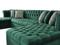 Load image into Gallery viewer, Lauren Velvet Green Double Chaise Sectional