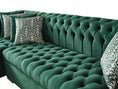 Load image into Gallery viewer, Lauren Velvet Green Double Chaise Sectional