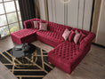 Load image into Gallery viewer, Lauren Velvet Maroon Double Chaise Sectional