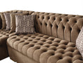 Load image into Gallery viewer, Lauren Velvet Mocha Double Chaise Sectional