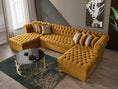 Load image into Gallery viewer, Lauren Velvet Mustard Double Chaise Sectional