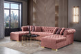 Cargar la imagen en la vista de la galería, Lauren Velvet Pink Double Chaise Sectional
