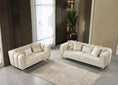 Load image into Gallery viewer, Santana Ivory Velvet Sofa & Loveseat