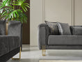 Cargar la imagen en la vista de la galería, Santana Smoke Velvet Sofa & Loveseat