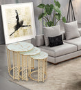 Load image into Gallery viewer, Lazer Gold Side Coffee Table 3PC