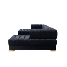 Cargar imagen en el visor de la galería, Ariana Black Velvet Double Chaise 138&quot; Sectional
