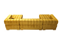 Load image into Gallery viewer, Ariana Mustard Velvet Double Chaise 138&quot; Sectional
