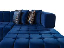 Cargar imagen en el visor de la galería, Ariana Blue Velvet Double Chaise 138&quot; Sectional
