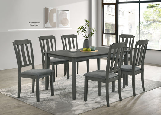 BENBROOK Table With 6 Chairs - ANTIGUE GREY FINISH