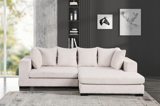 CAPRICE Corduroy Microfabric Sectional - Beige