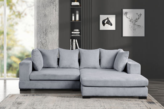 CAPRICE Corduroy Microfabric Sectional - Grey