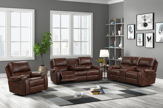 CITADEL Recliner Sofa Set 3PC - Brown