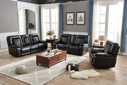 COPPER CREEK - Power Console Reclining Set 3PC - Black