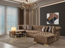 Cargar imagen en el visor de la galería, Ariana Brown Velvet Double Chaise 138&quot; Sectional
