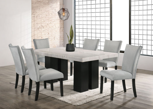 IZMIR Dining Table With 6 Chairs - Grey