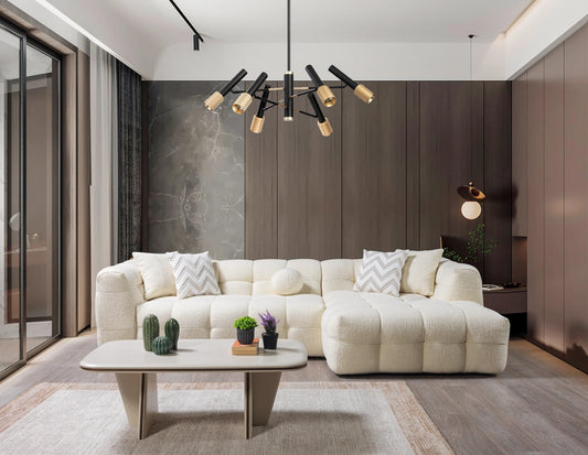 Ivy Boucle RAF 110" Sectional - Ivory