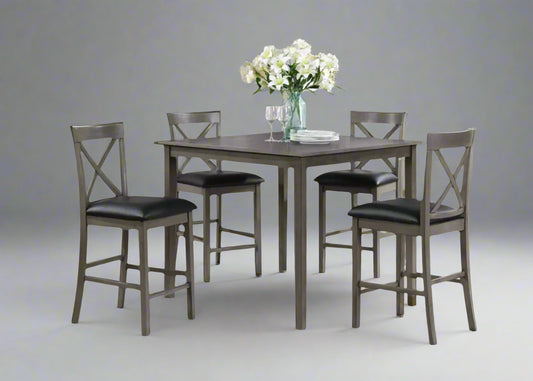 LAKEWOOD PUB Table With 4 Chairs - Grey