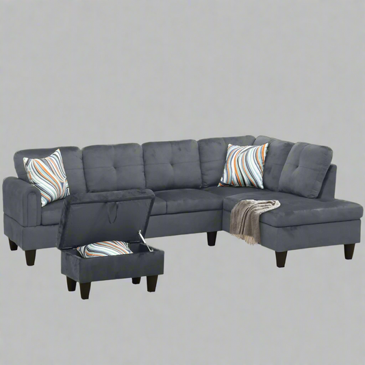 LENA - L-Shape Velvet Sectional