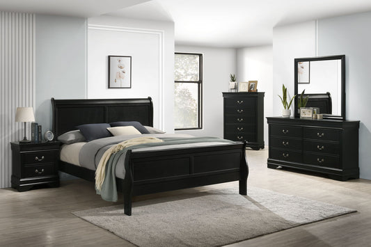 LOUIS PHILIPPE BLACK - 5PC Bedroom Set