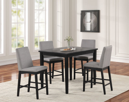 PRESTON PUB Table With 4 Chairs - Dark Charcoal