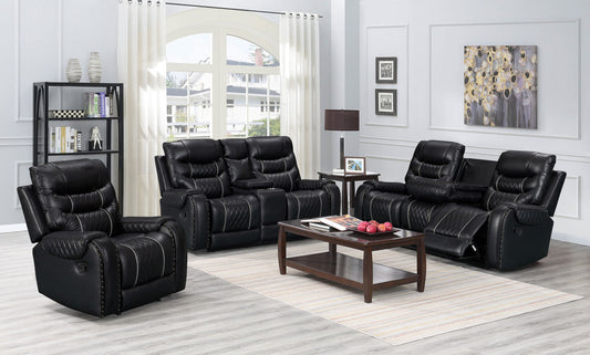 STARWOOD Recliner Sofa Set 3PC - Black