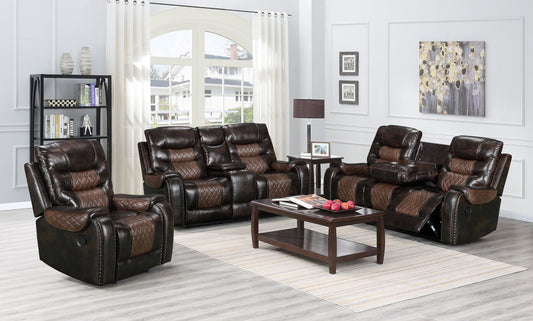 STARWOOD Recliner Sofa Set 3PC - Brown