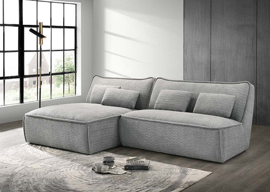 Zen Soft Wool-like Fabric Sectional - Grey