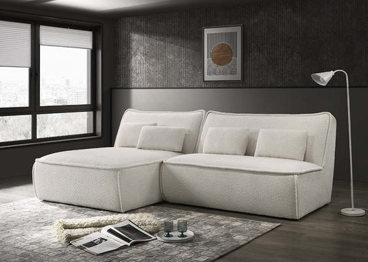 Zen Soft Wool-like Fabric Sectional - White
