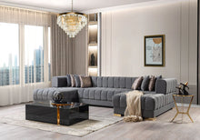 Load image into Gallery viewer, Ariana Gray Velvet Double Chaise 138&quot; Sectional
