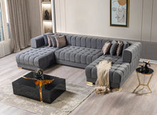 Load image into Gallery viewer, Ariana Gray Velvet Double Chaise 138&quot; Sectional
