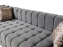 Load image into Gallery viewer, Ariana Gray Velvet Double Chaise 138&quot; Sectional
