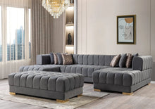 Load image into Gallery viewer, Ariana Gray Velvet Double Chaise 138&quot; Sectional
