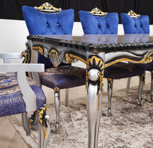 Load image into Gallery viewer, Royal Blue Dining Table With 8 Chairs
